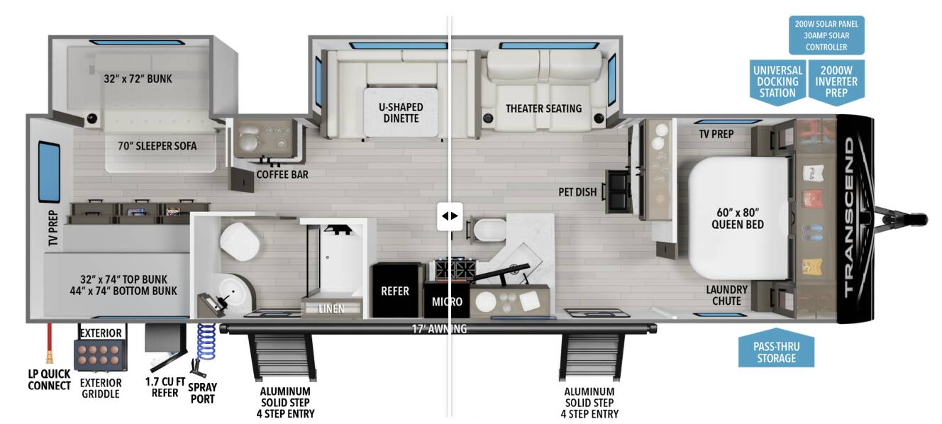 A photo of this 2026 Grand Design Transcend 325BHT