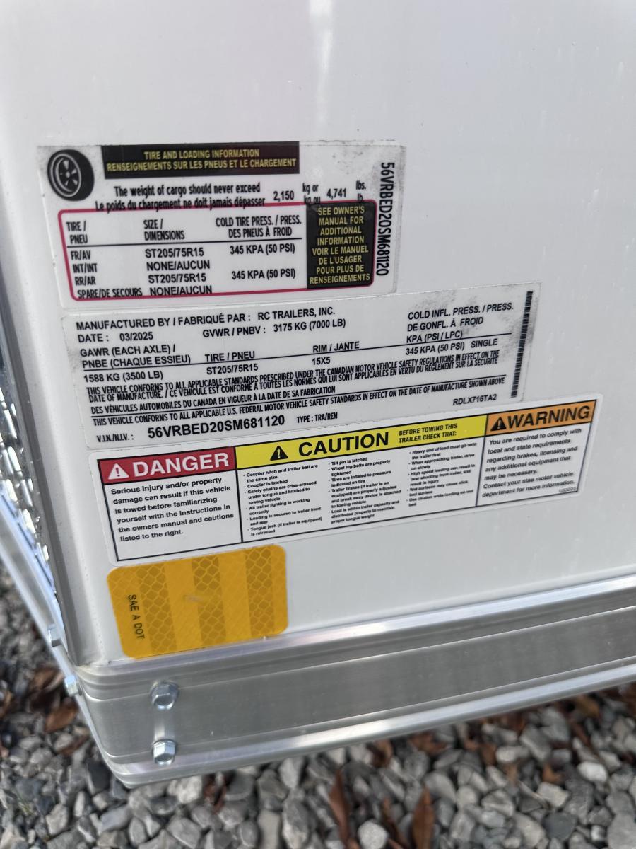 2025 RC TRAILER RDLX7X16TA2 in Walton, KY