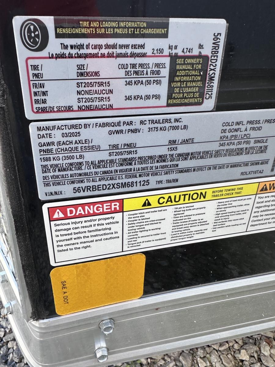 2025 RC TRAILER RDLX7X16TA2 in Walton, KY