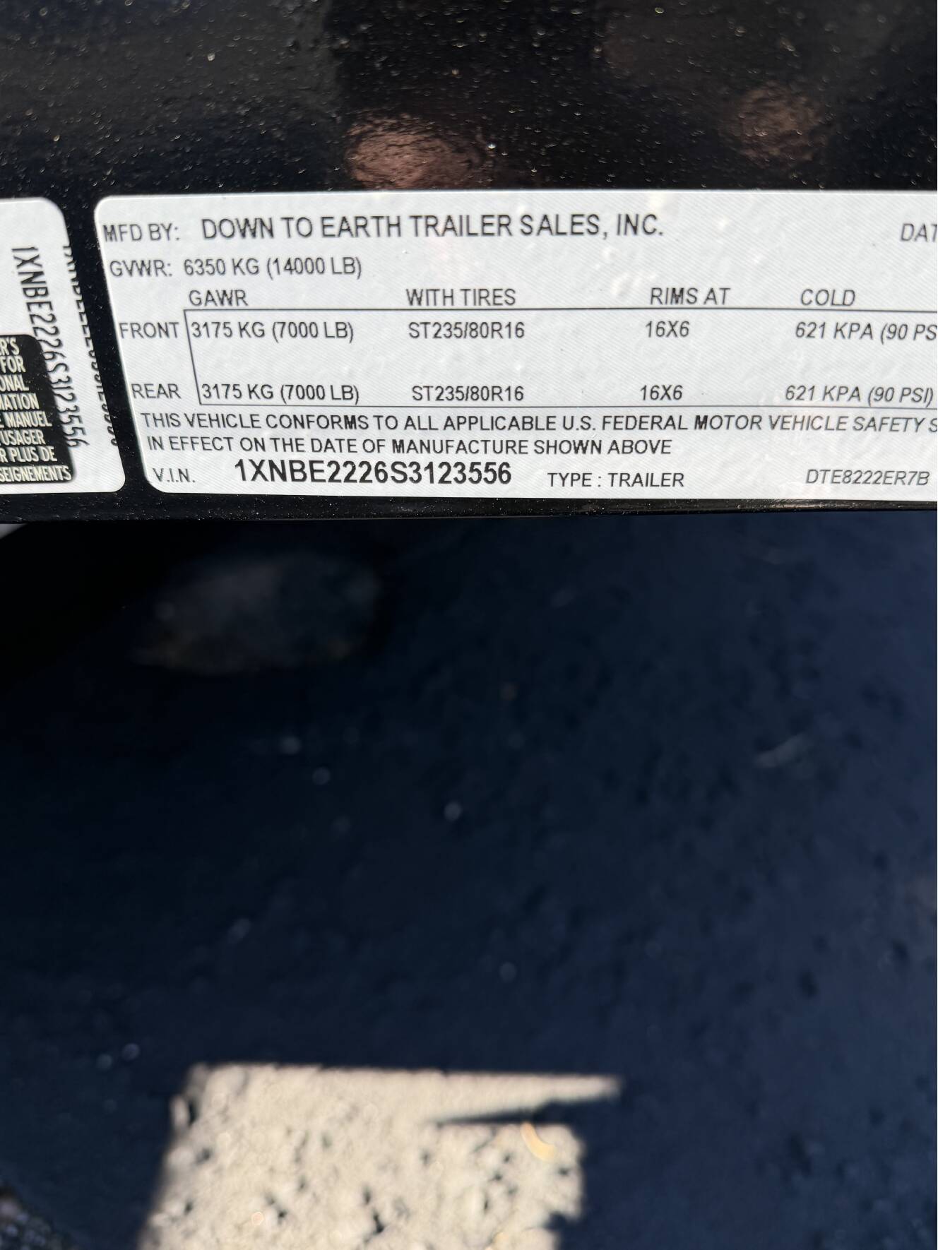 A photo of this 2025 Down To Earth Construction & Equipment  6'8x22" Equipment Trailer
