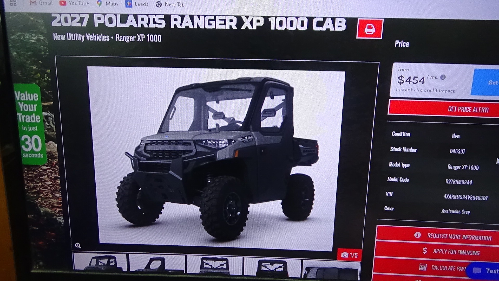 2027 Polaris Ranger XP 1000 Cab BASE in bennington VT