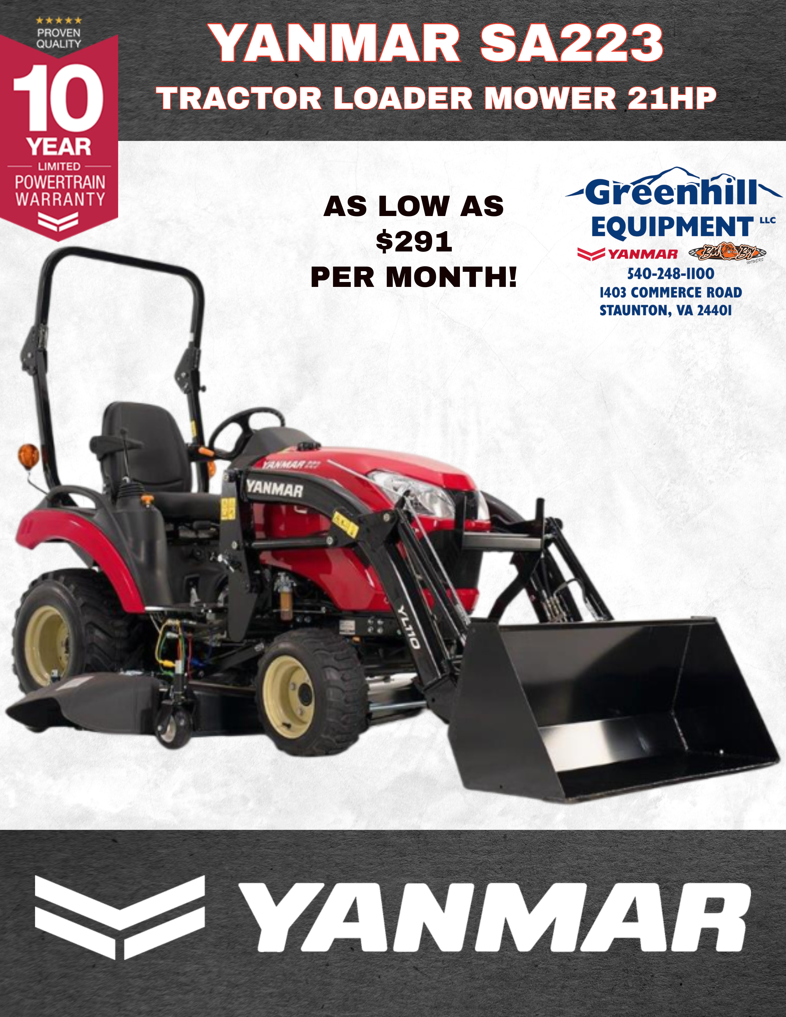 2026 Yanmar USA SA223 LOADER, MOWER, TRACTOR in Staunton, VA