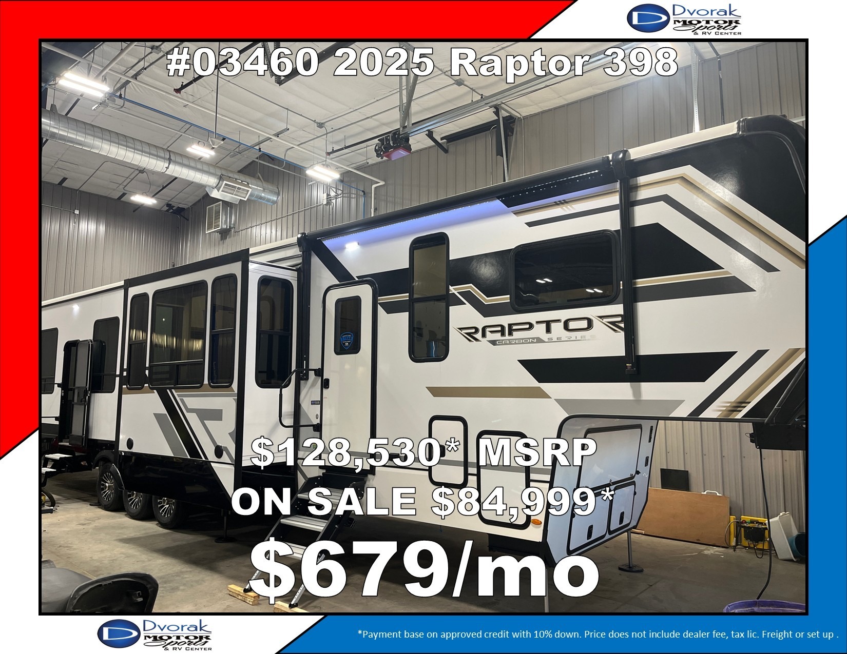 2025 Keystone Rv Raptor Carbon Series 398 - Toy Hauler Fifth Wheel Toy Hauler RV