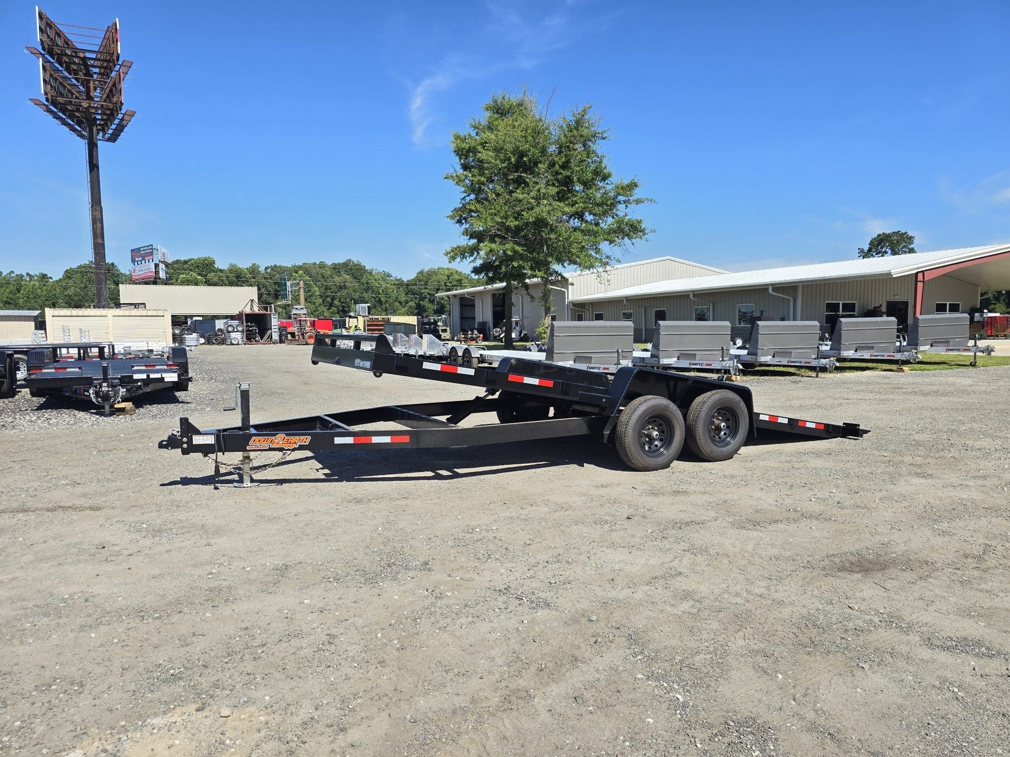 2026 down2earthtrailers 7X20 10K Gravity Tilt Car hauler Wood Deck Trailer in Byron, GA