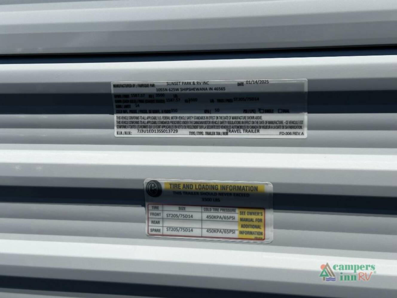 A photo of this 2025 Sunset Park Rv Sun Lite LTD 13BD