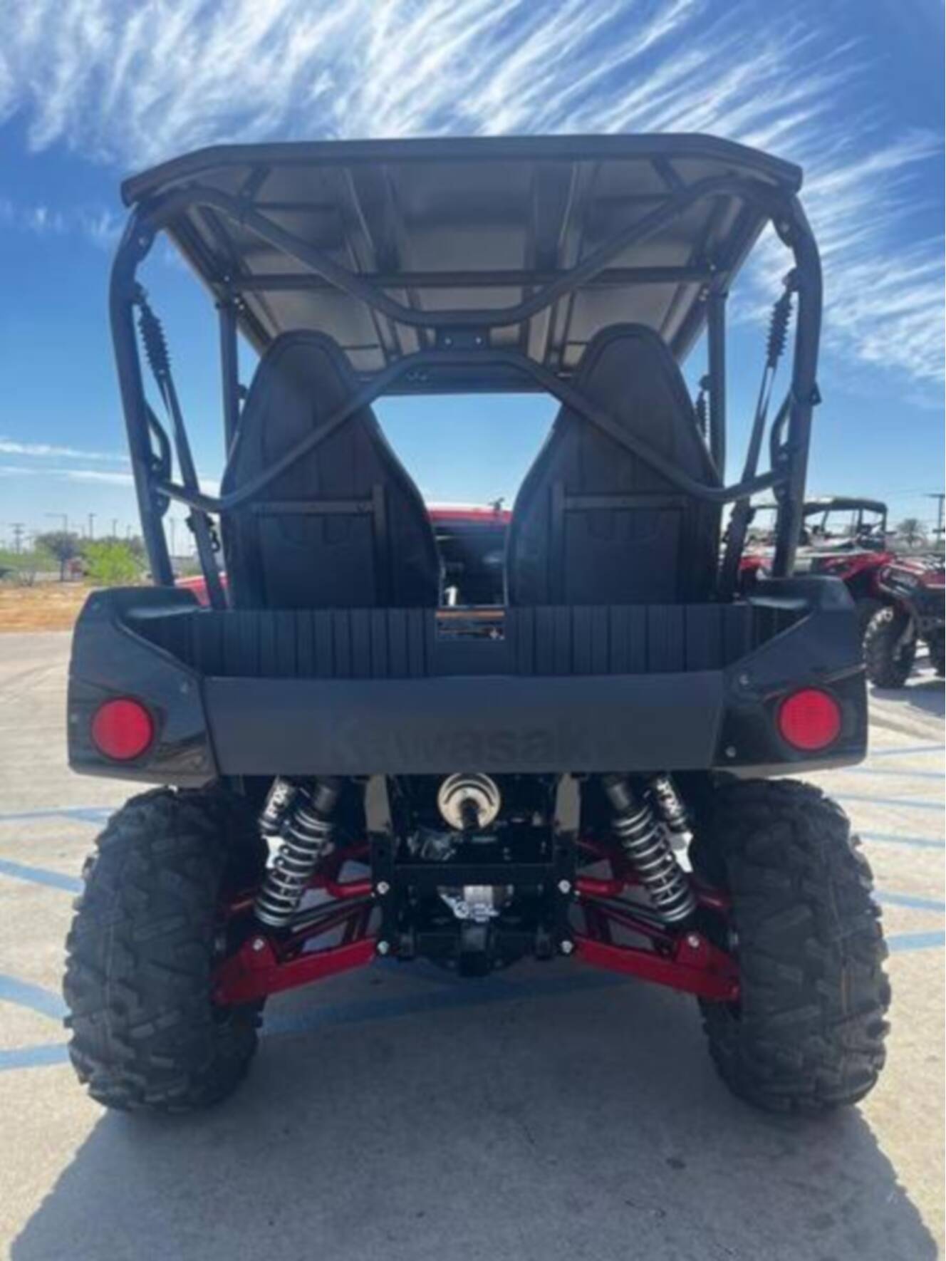 A photo of this 2025 Kawasaki Teryx4 S LEMetallic Matte Twilight BlueSuper Black