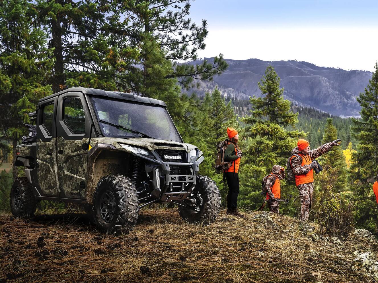 A photo of this 2026 Kawasaki RIDGE® CREW HVAC Camo