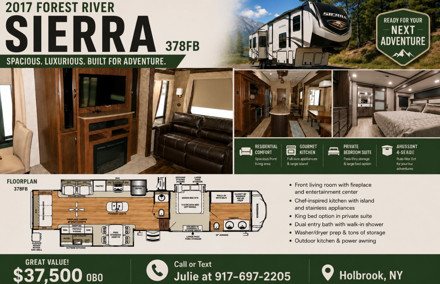 2017 Forest River SIERRA 378FB RV