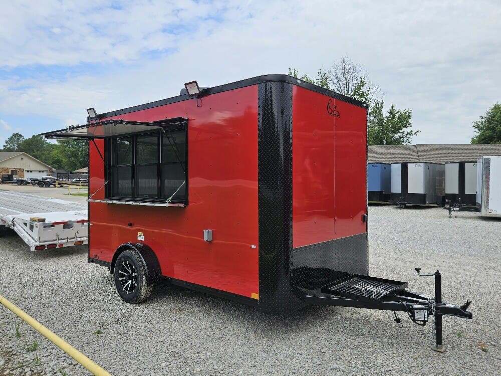 2026 CARGO CRAFT EF-7121 7X12 Concession Trailer, Red in Broken Arrow, OK