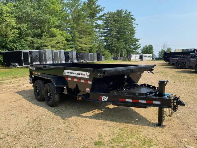 2027 PJ 7x14 Powder Coated 15.4K Telescopic Dump Trailer w in Loudon, NH