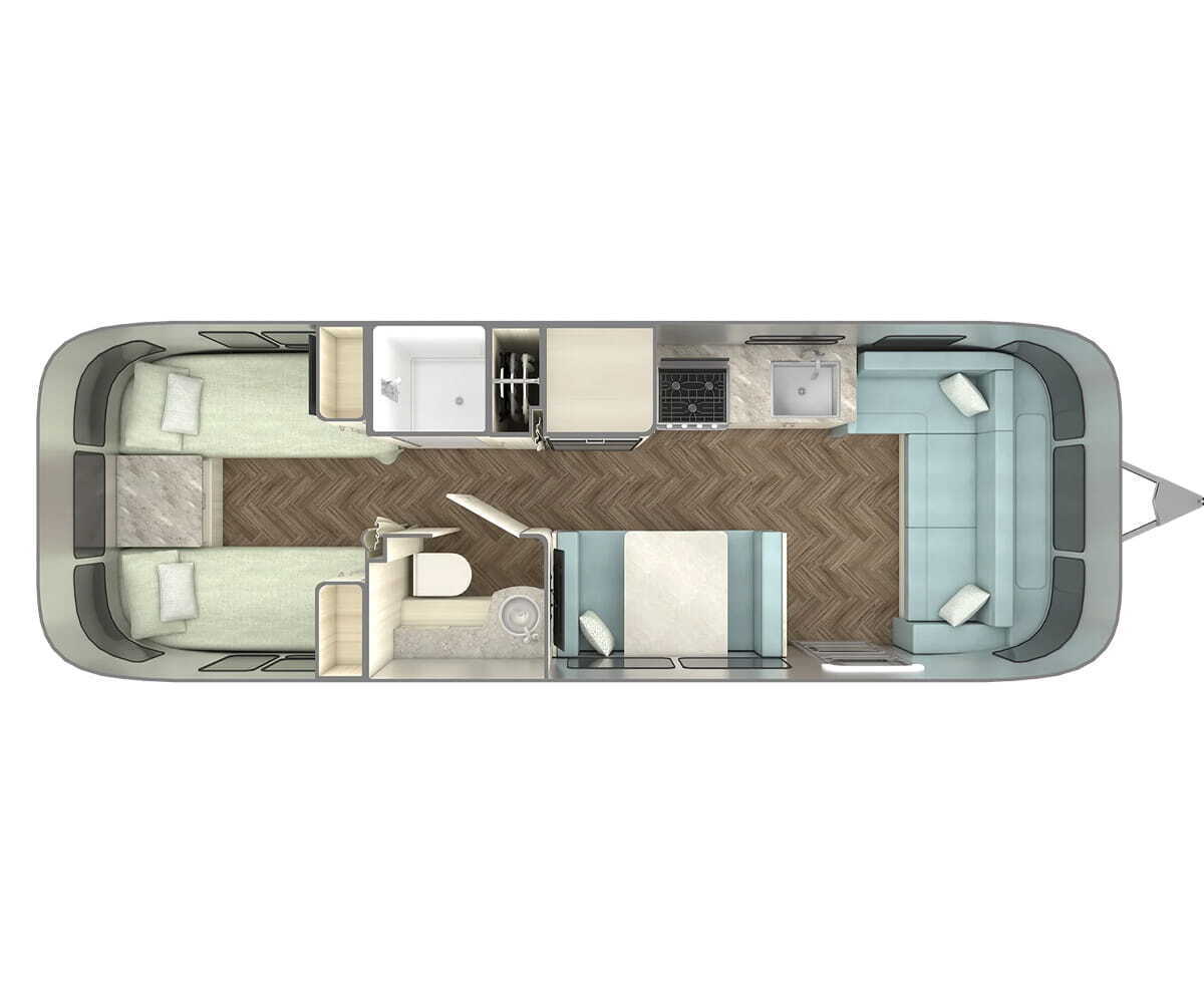 A photo of this 2026 Airstream International 28RB Twin