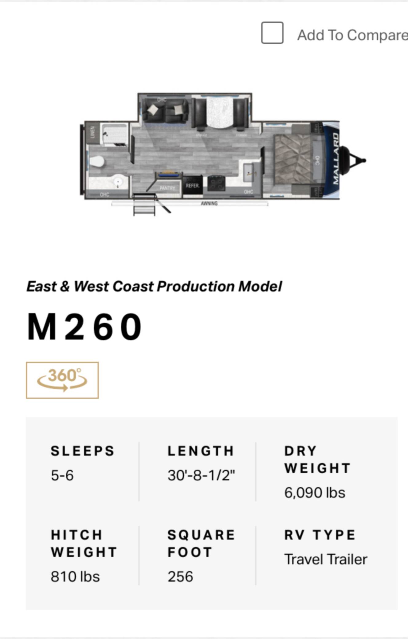 A photo of this 2022 Heartland MALLARD M260