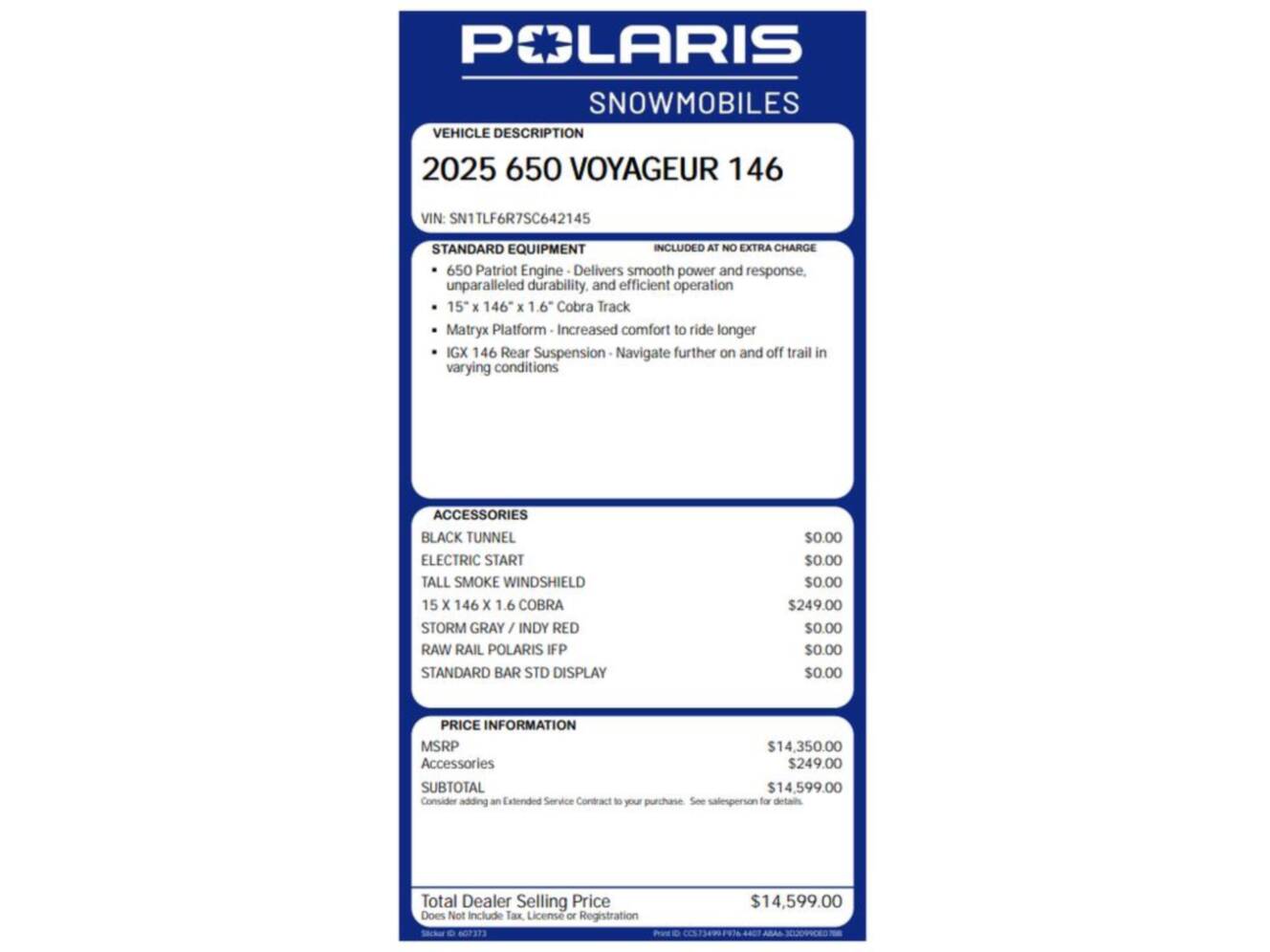 A photo of this 2025 Polaris 650 VOYAGEUR 146