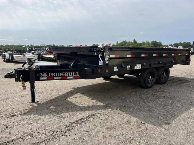 2026 IRON BULL 8X16 Powder Coated 15K Deckover Dump Trailer W/Fol in Turner, ME