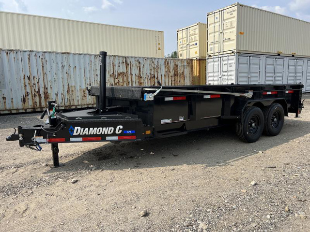 2025 DIAMOND C 7X16 15K Powder Coated Dump Trailer W/24" High Sid in Turner, ME
