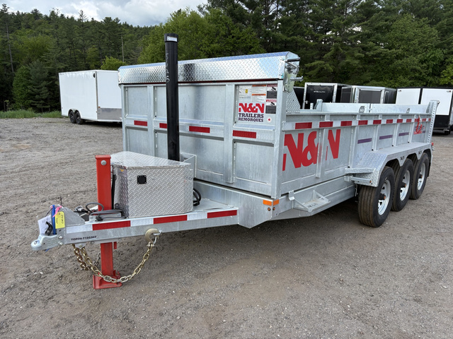 2026 N&N 7X16 21K Tri-Axle Galvanized Dump Trailer W/Hydrau in Turner, ME