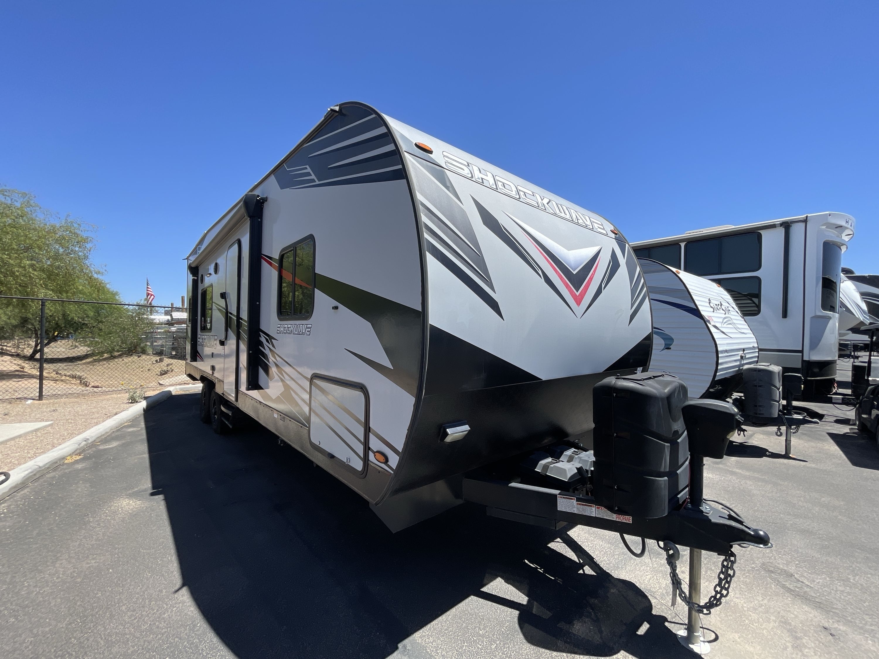 2022 Forest River SHOCKWAVE 24RQGMX Travel Trailer Toy Hauler RV