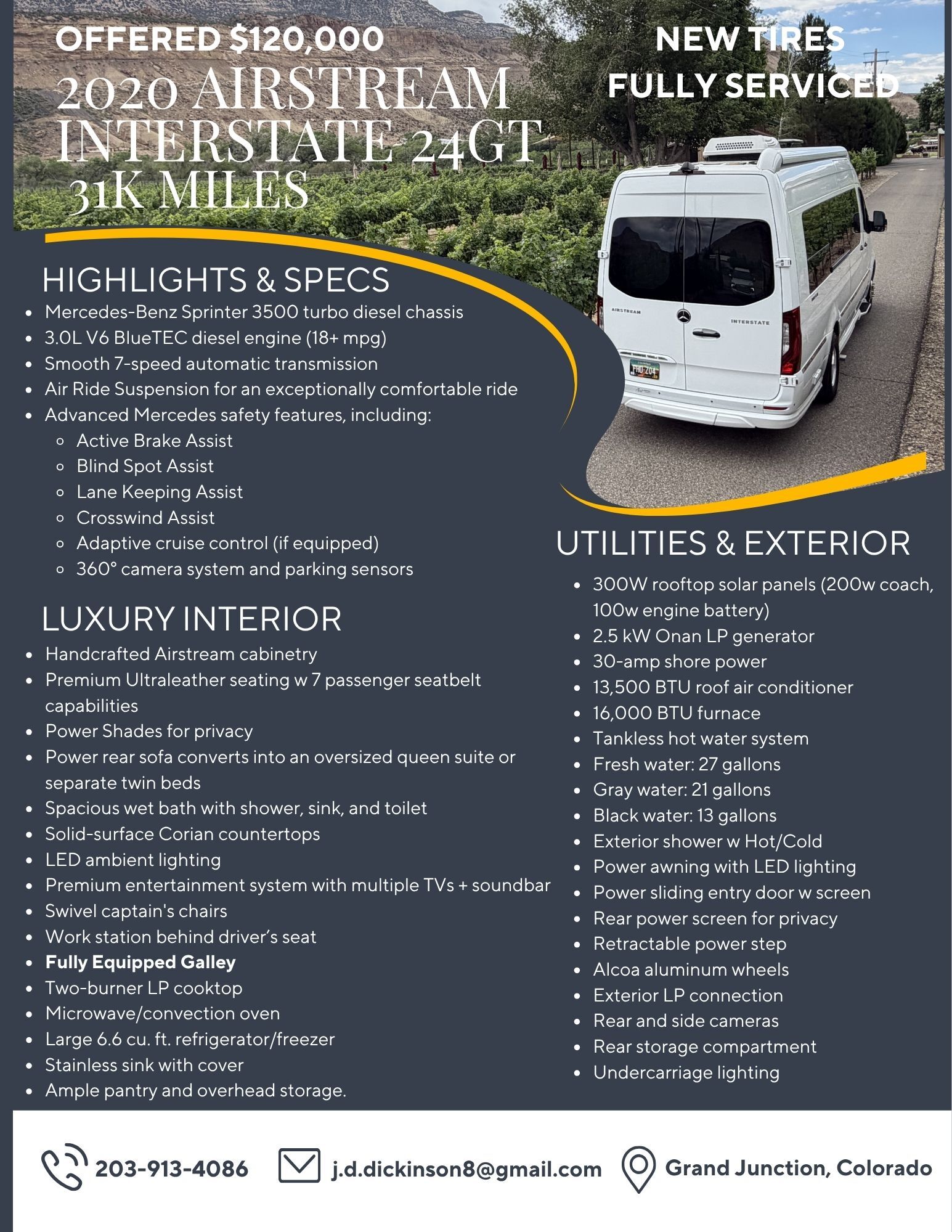 2020 Airstream INTERSTATE GRAND TOUR EXT 3500 in grand junction CO