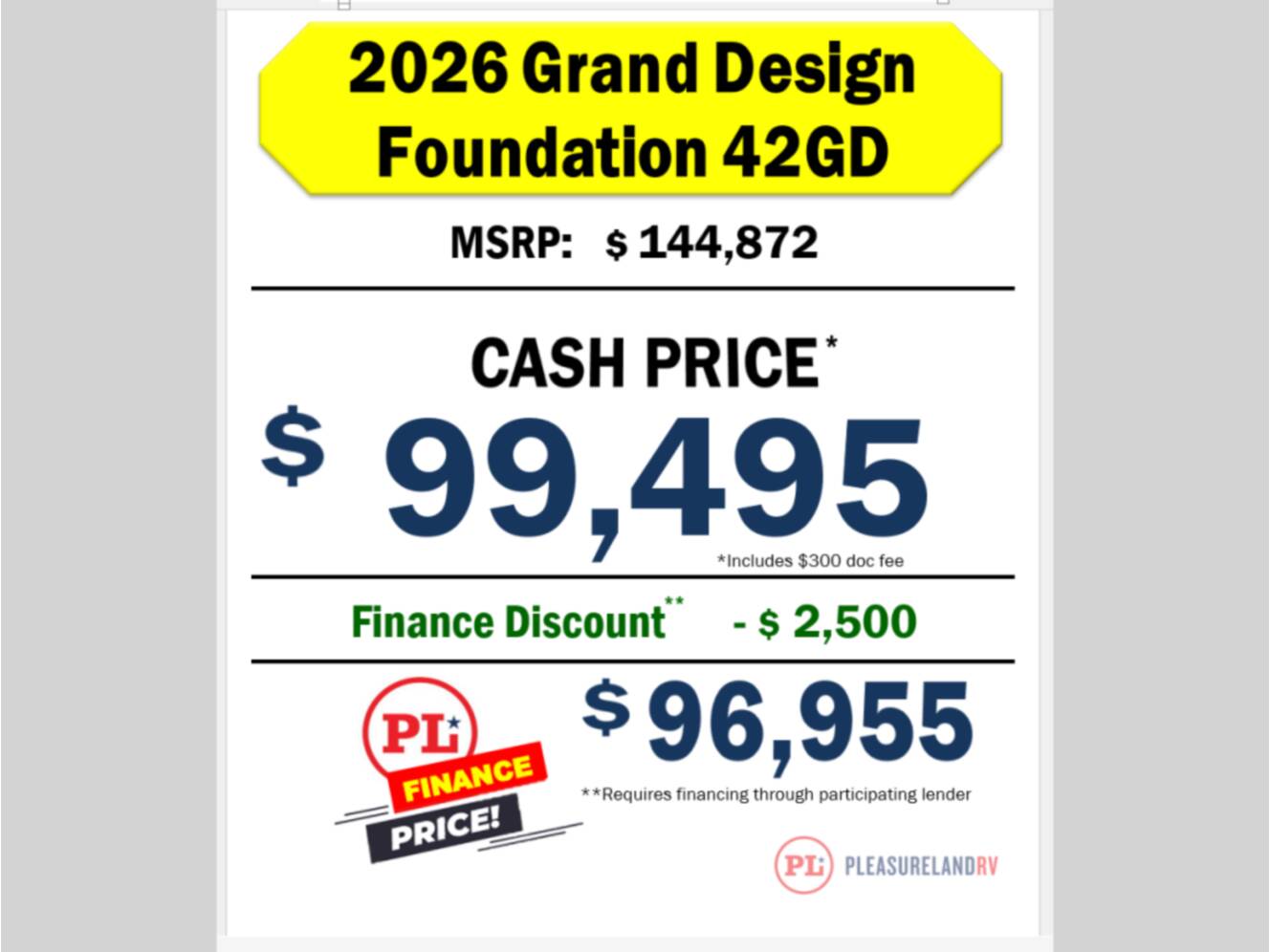 A photo of this 2026 Grand Design Foundation 42GD
