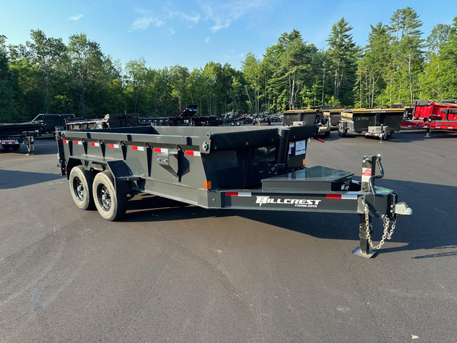 2026 HILLCREST 7X14 Powder Coated 15.4K Telescopic Dump Trailer W in Loudon, NH