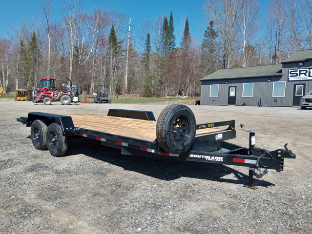 2026 SOUTHLAND 7X18 11K Open Car Hauler W/Slide-In Ramps, Spare T in Manchester, ME