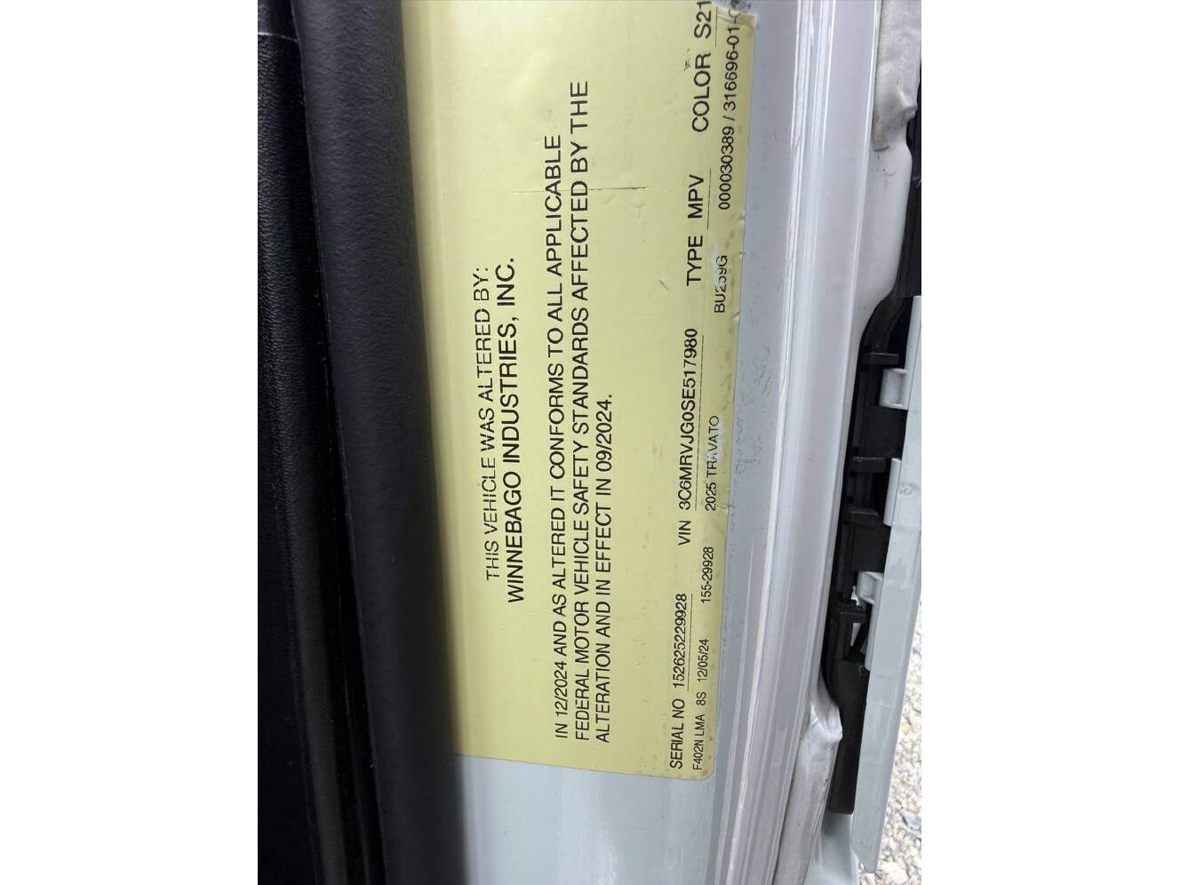 A photo of this 2025 Winnebago TRAVATO 59G