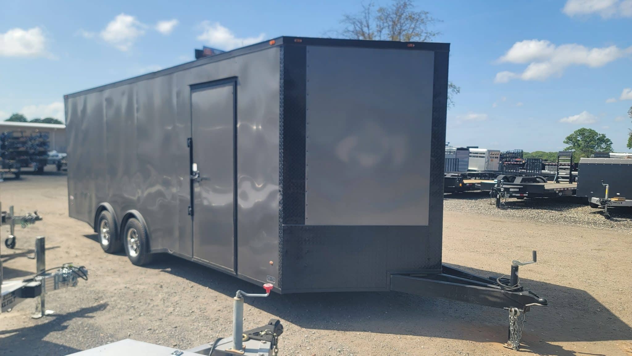 freedomtrailers 8.5x22 Carhauler Black out Escape Door Spread axle ramp in Byron, GA