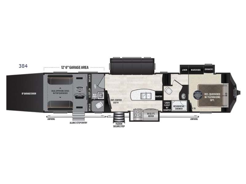 2018 Keystone Rv Fuzion 384 Fifth Wheel Toy Hauler RV