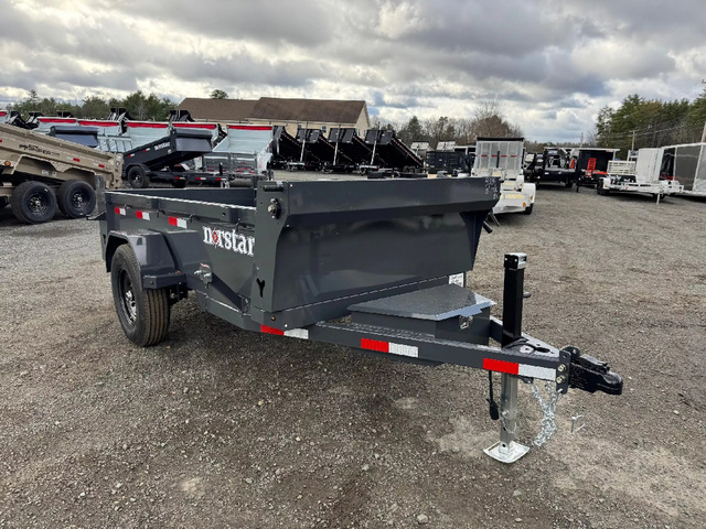 2026 NORSTAR 5X10 Powder Coated 7K Single Ram Dump Trailer W/Ra in Loudon, NH