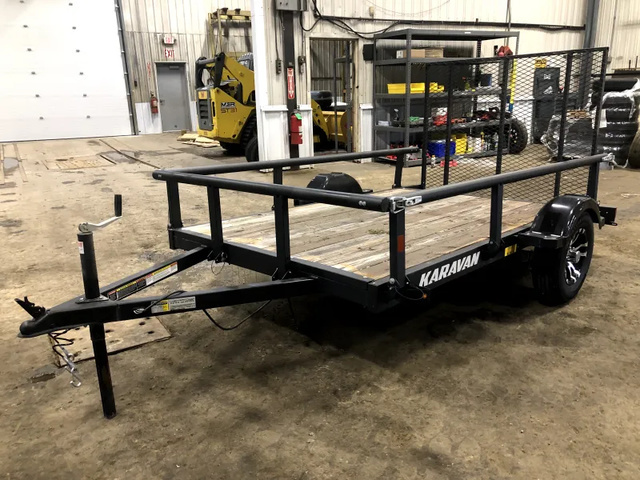 2025 KARAVAN TRAILERS 5.5X9 Utility Trailer W/Rear Ramp Gate. 825 Lbs. in Bangor, ME