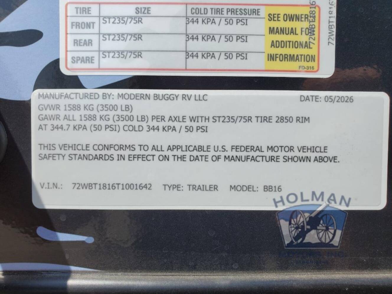 A photo of this 2026 Modern Buggy Rv Big Buggy BB16
