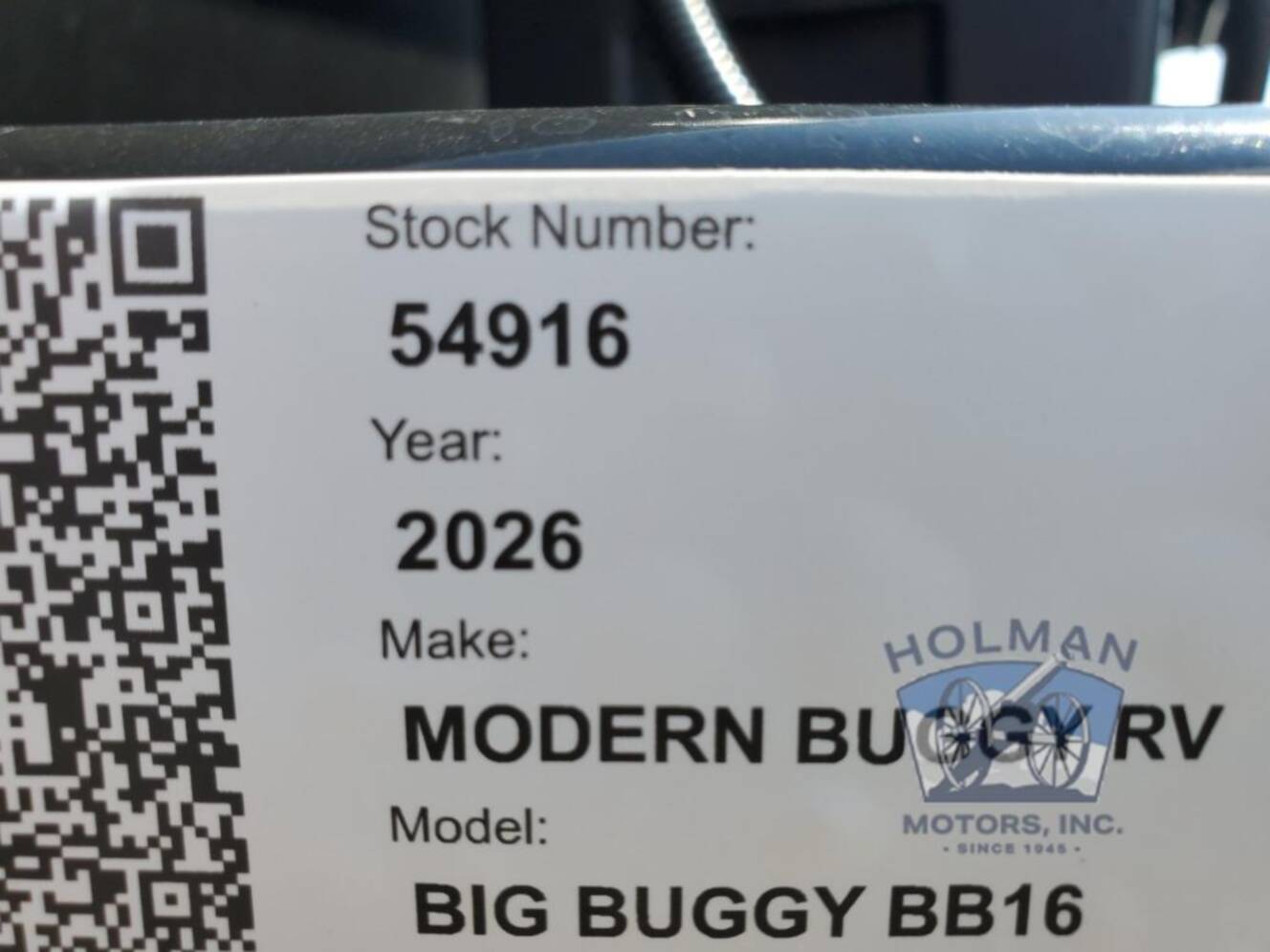 A photo of this 2026 Modern Buggy Rv Big Buggy BB16