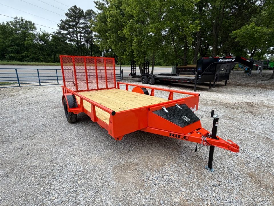2026 Rice Trailers 3.5K 12' X 82" Single Pipe Top Utility in Fayetteville, AR