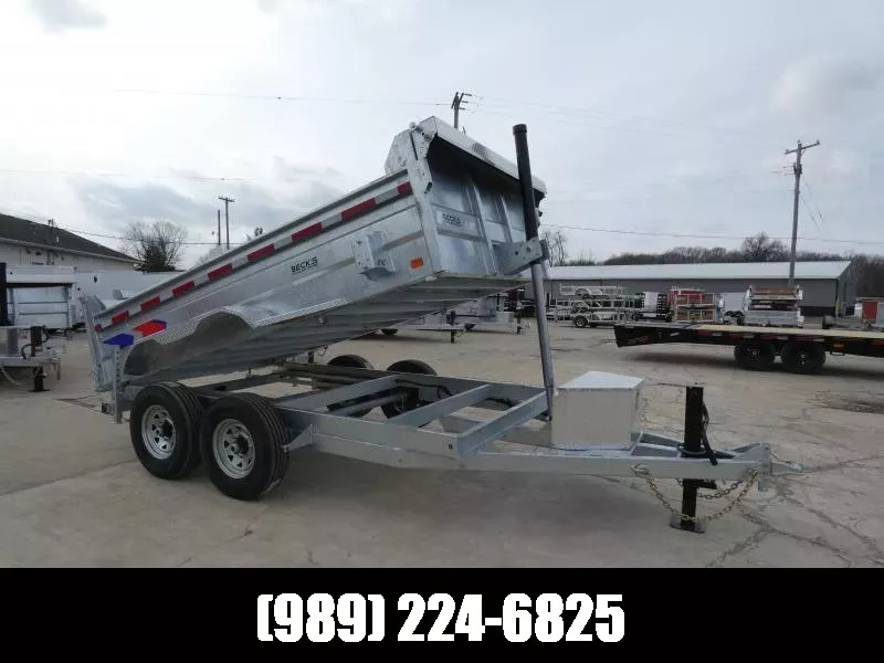 Galvanized 7 x 12' Galvanized Dump Trailer with Telescopic Lift - in Saint Johns, MI