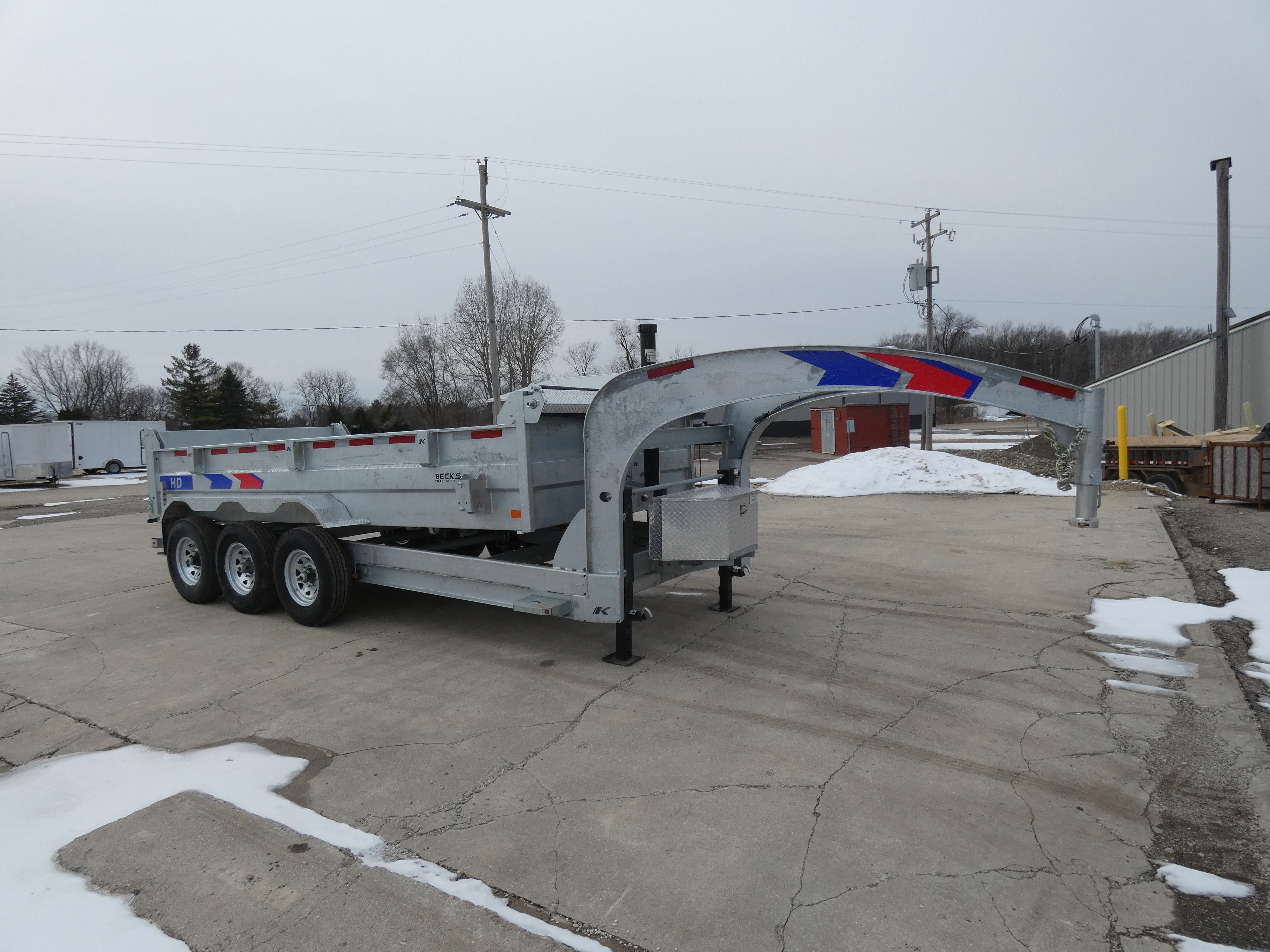 Galvanized 7' x 16' Gooseneck Dump Trailer with 24K Telescopic Lif in Saint Johns, MI