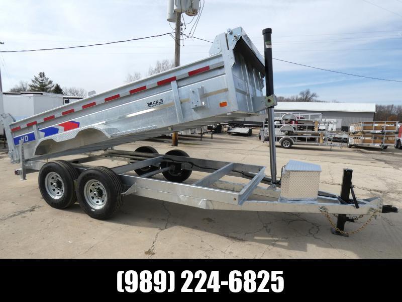 Galvanized 7 x 14' Galvanized Dump Trailer with Telescopic Lift - in Saint Johns, MI