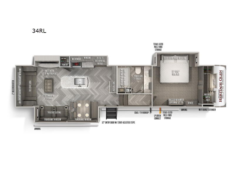 2021 Forest River Rv Wildwood Heritage Glen Elite Series 34RL in eldridge IA