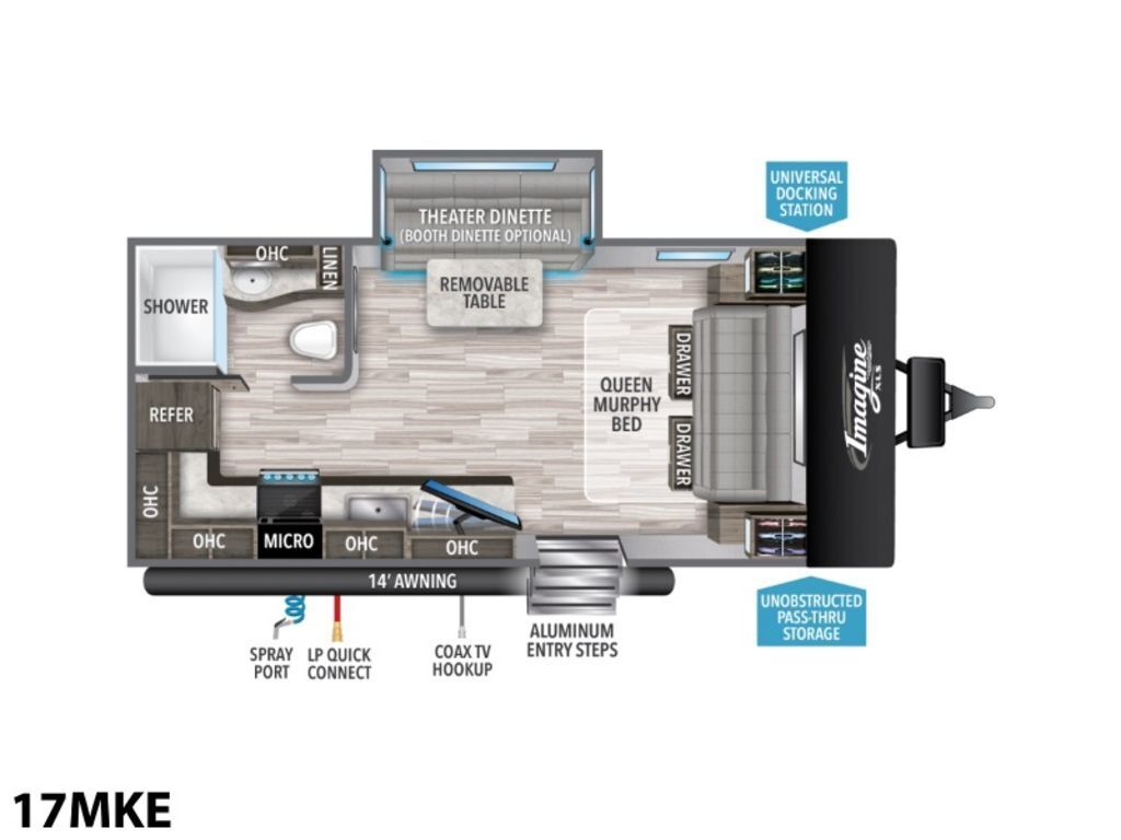 A photo of this 2022 Grand Design Imagine XLS 17MKE