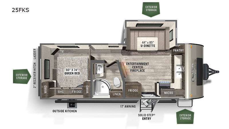 A photo of this 2021 Forest River Rv Flagstaff Micro Lite 25FKS