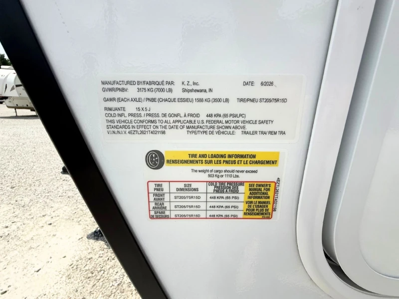 2026 KZ RV Connect SE C251RLSE