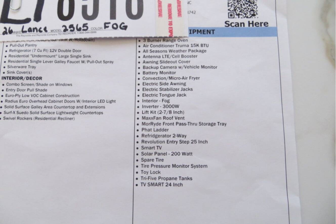 A photo of this 2026 Lance 2565