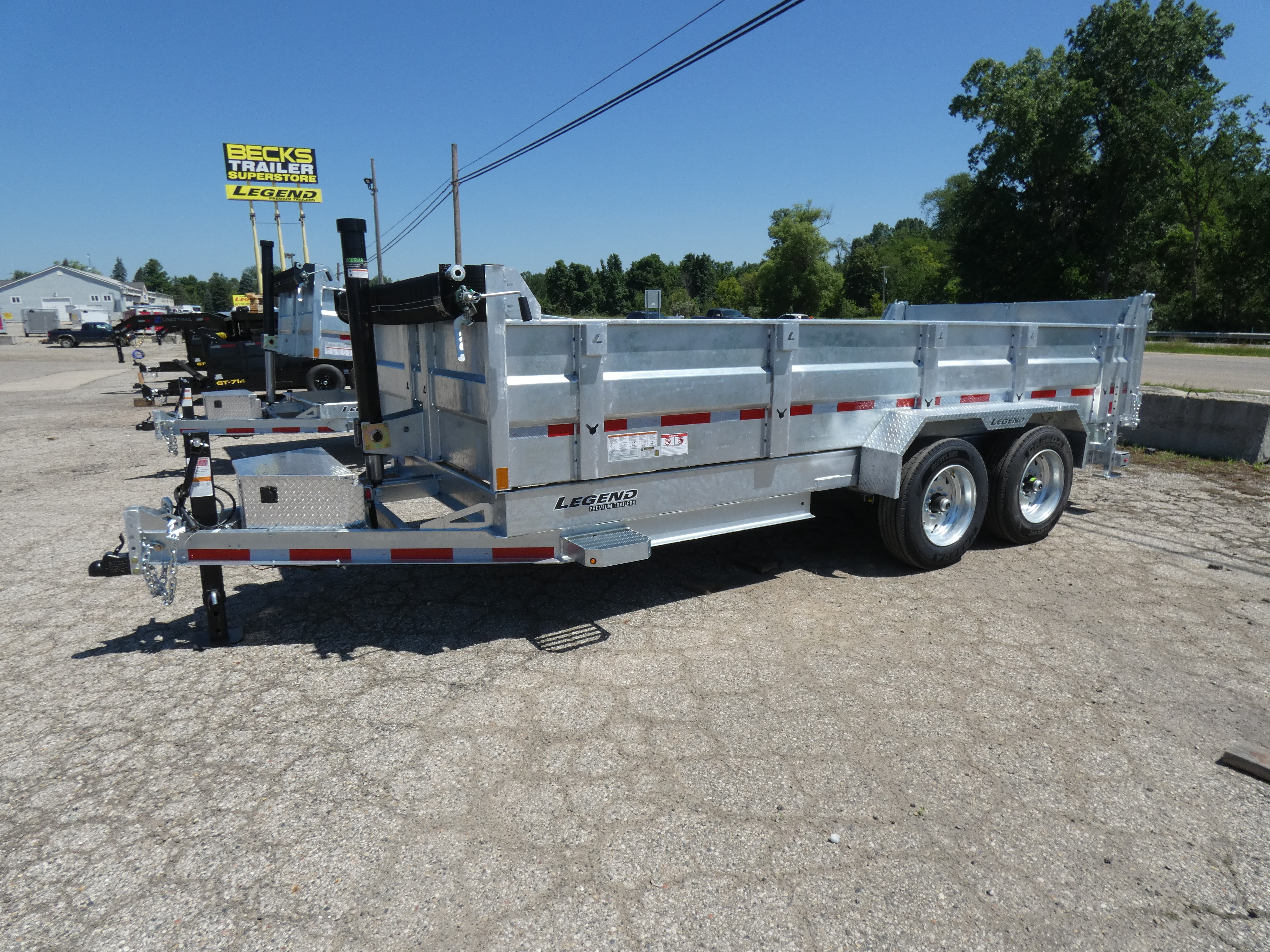 2027 LEGEND 7' x 16' Galvanized Dump Trailer with Telescopic Lift - in Saint Johns, MI