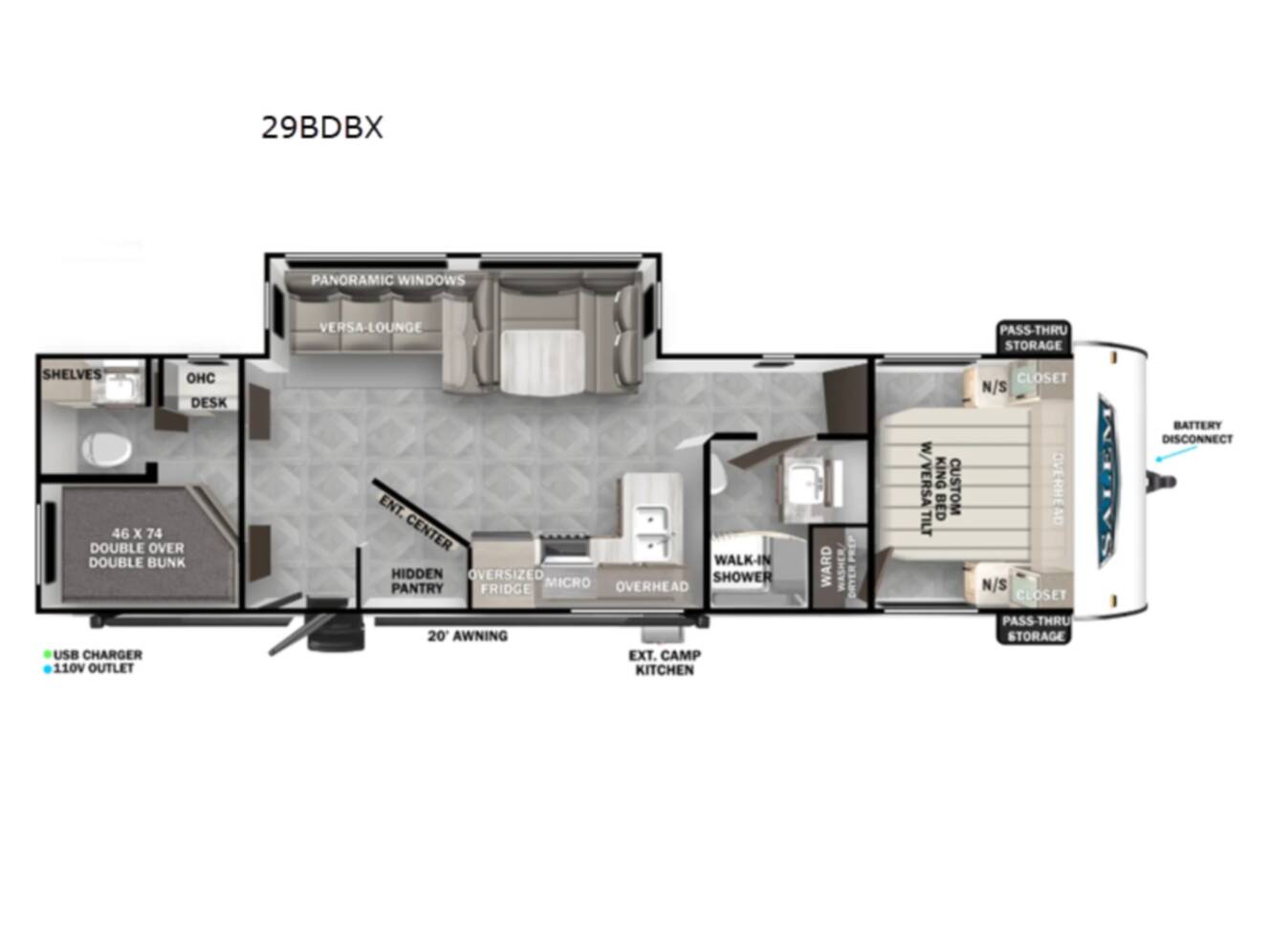 A photo of this 2024 Forest River Rv Salem 29BDBX