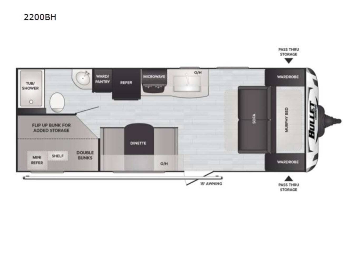 A photo of this 2021 Keystone Rv Bullet Crossfire 2200BH