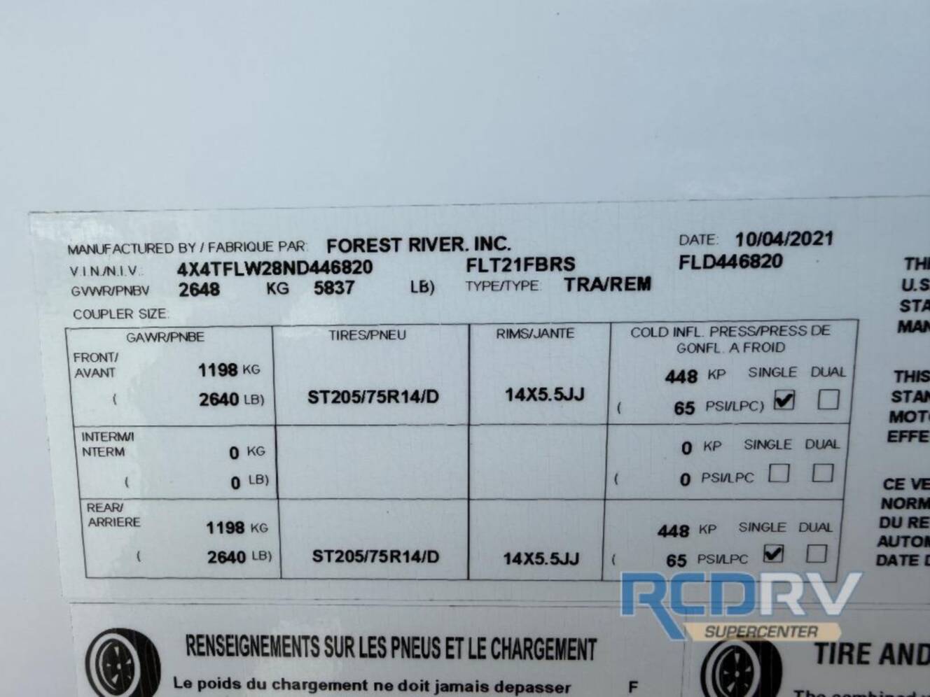 A photo of this 2022 Forest River Rv Flagstaff Micro Lite 21FBRS