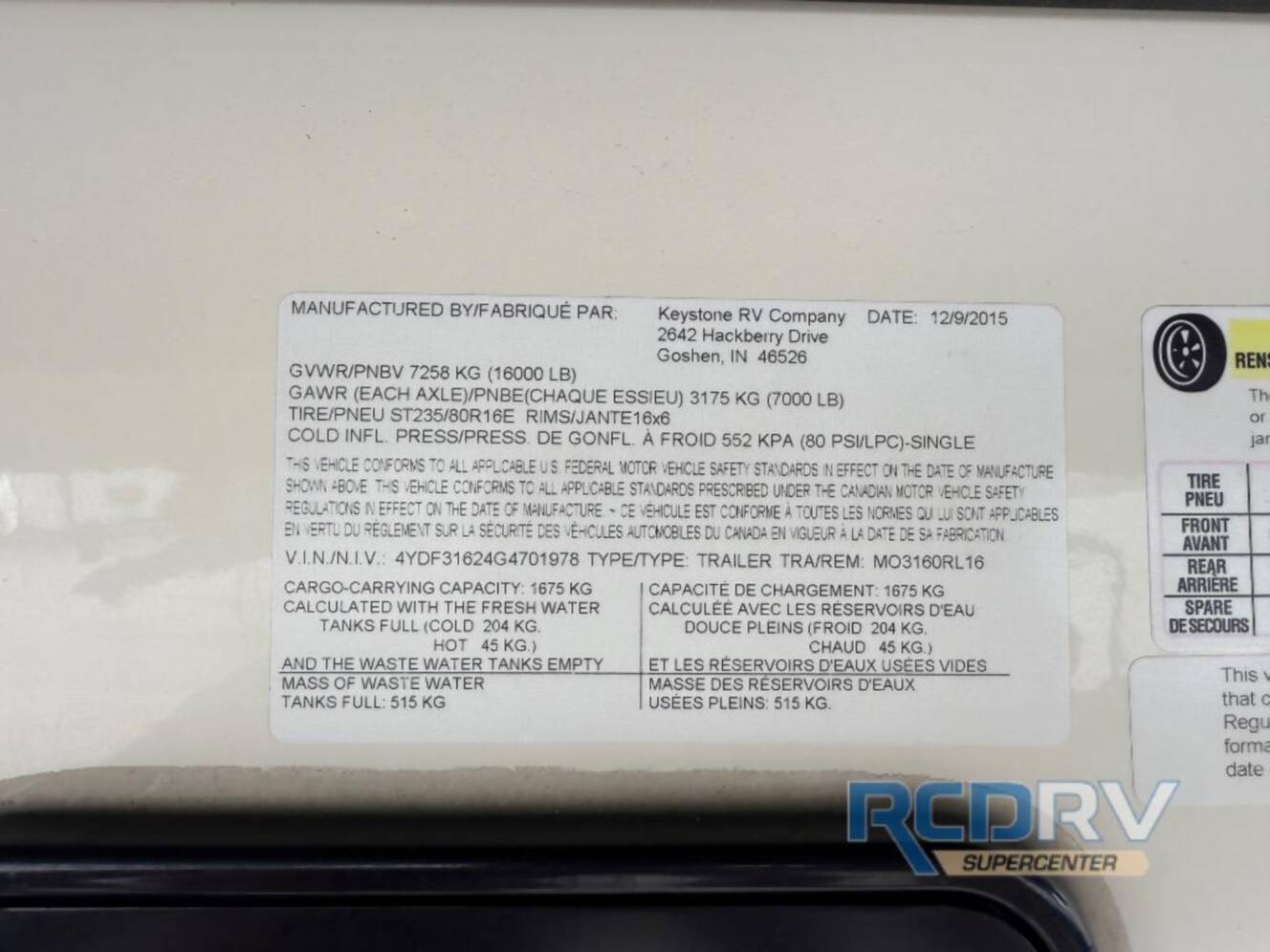 A photo of this 2016 Keystone Rv Montana 3160 RL