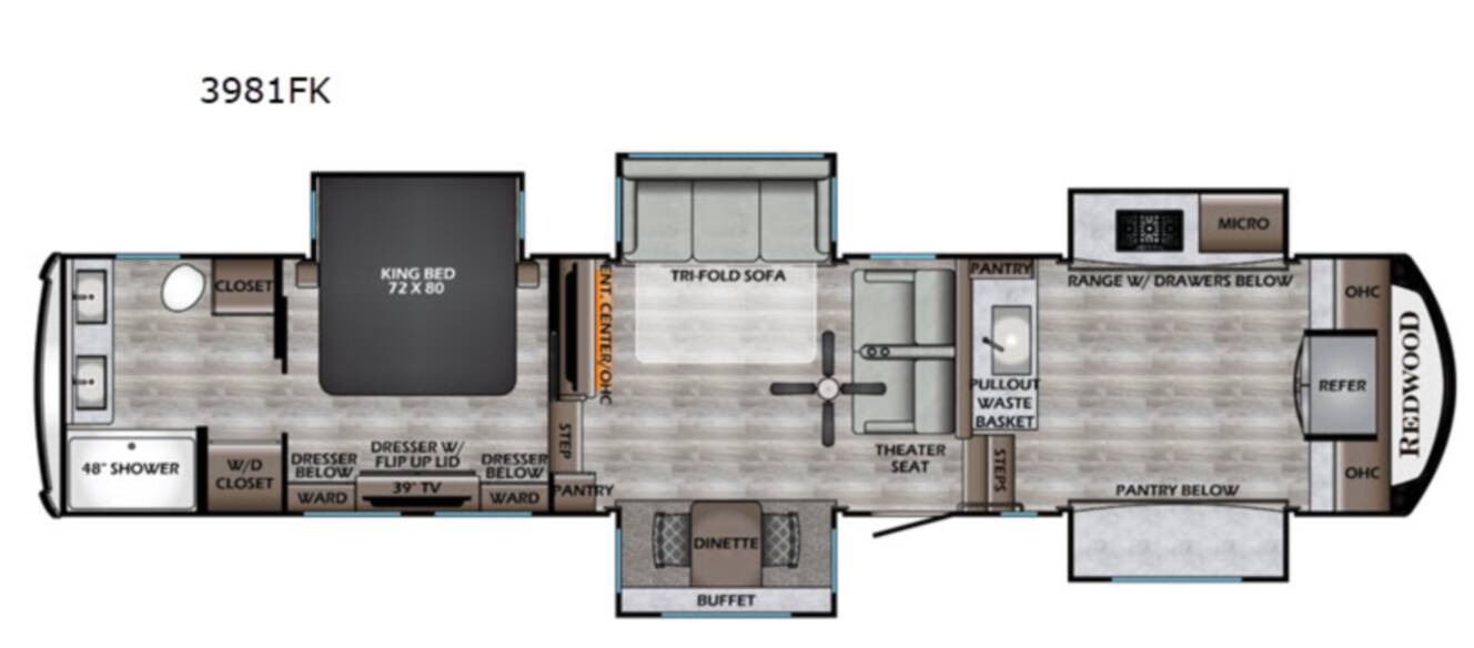 A photo of this 2020 Redwood Rv Redwood 3981FK