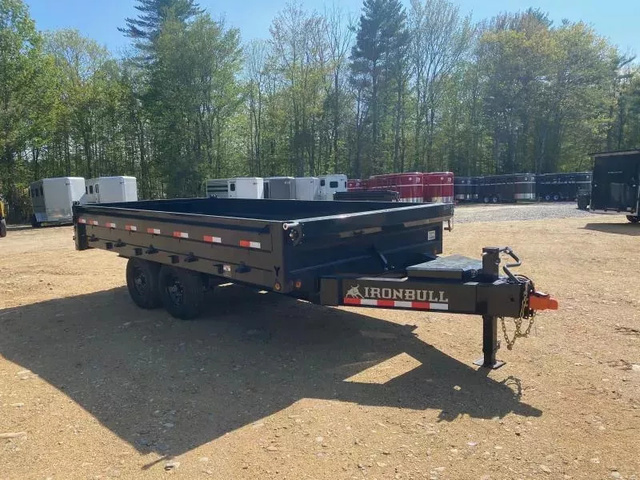 2026 IRON BULL 8X16 Powder Coated 15K Deckover Dump Trailer W/Fol in Loudon, NH