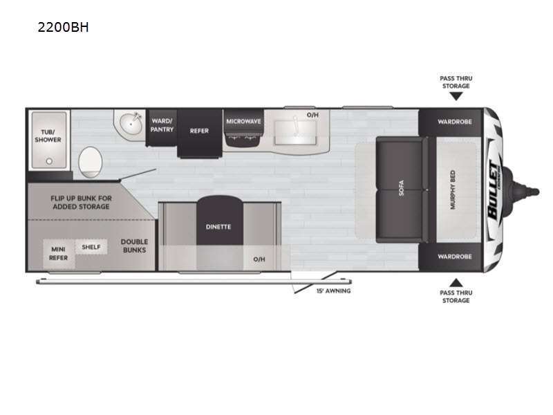 A photo of this 2021 Keystone Rv Bullet Crossfire 2200BH