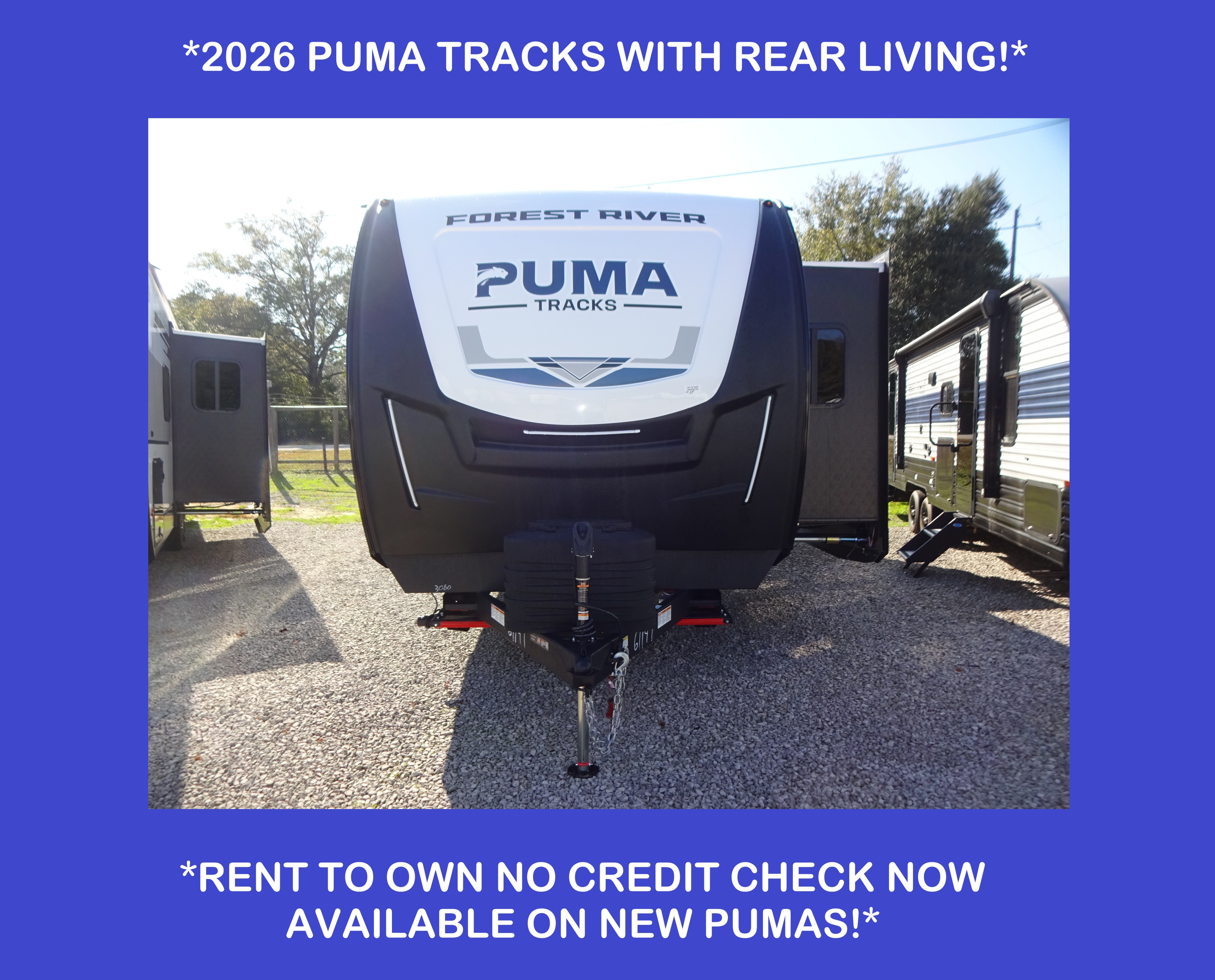 2026 Forest River Puma Tracks 3060RKTS/Rent to Own/No Credit Check RV